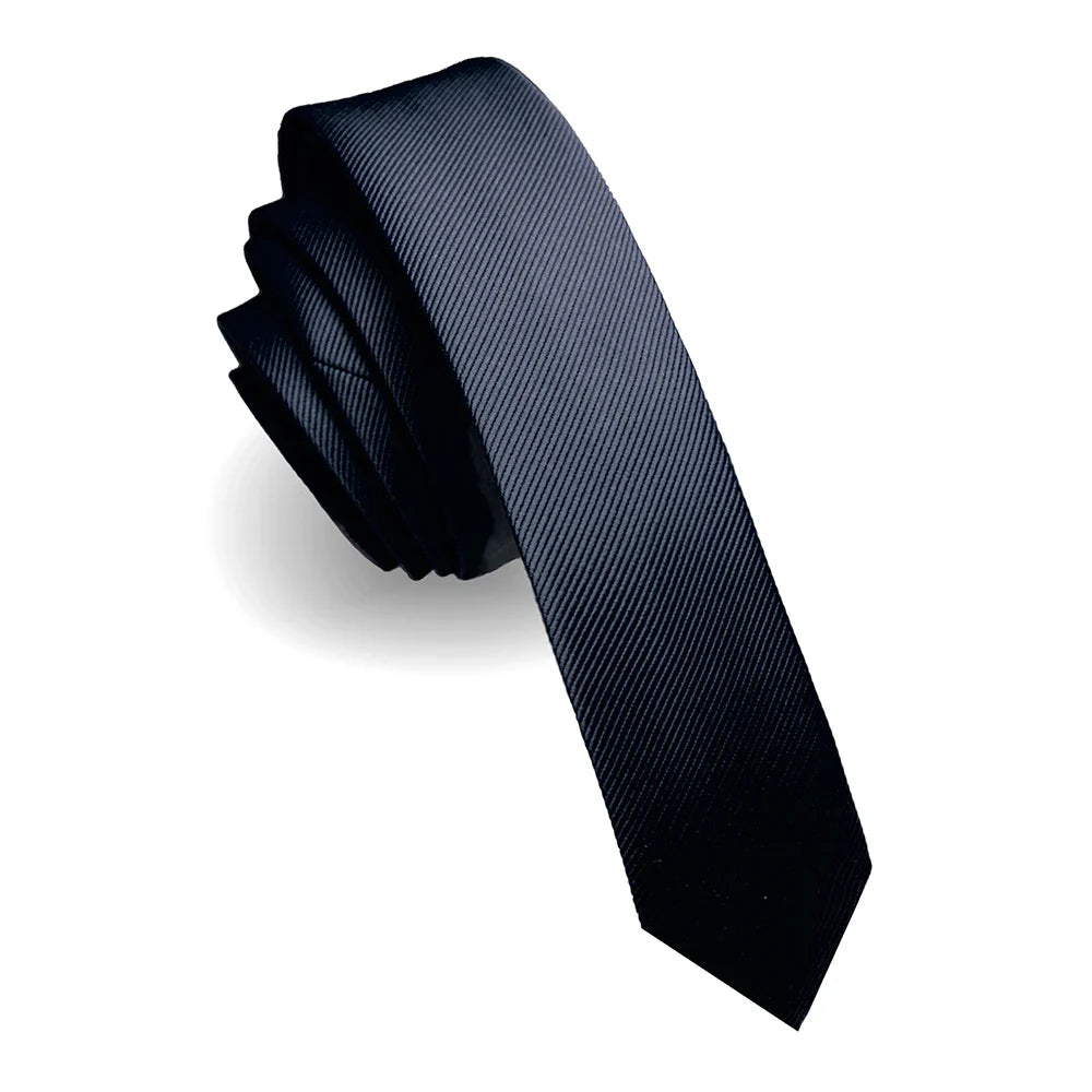 dark blue mens skinny silk tie