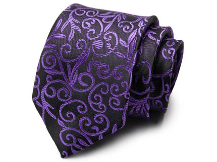 Black and Purple Plaid Silk Tie