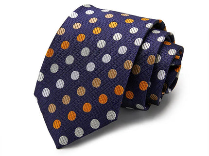 Blue Multi Colored Polka Dot Silk Tie