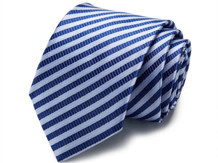 Blue Striped Design Silk Tie