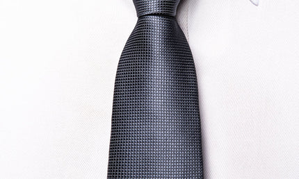 Boys Grey Silk Tie with matching pocket square