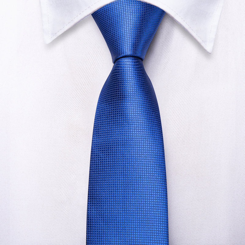 Boys Royal Blue Silk Tie with matching pocket square