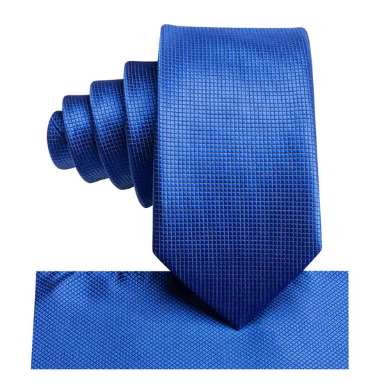 Boys Royal Blue Silk Tie with matching pocket square