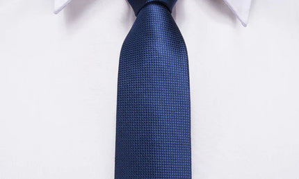 Boys blue silk tie with matching pocket square