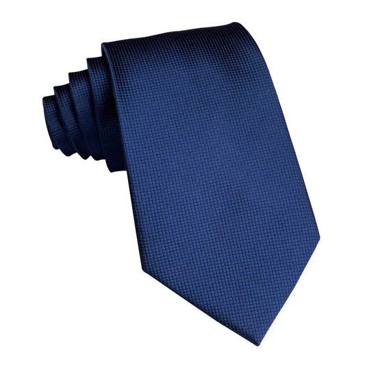 Boys blue silk tie with matching pocket square