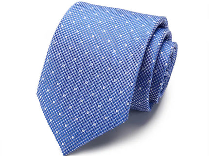 Light Blue Polka Dot Design Silk Tie