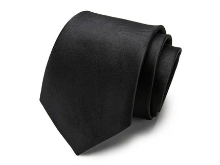 Plain Black Silk Tie