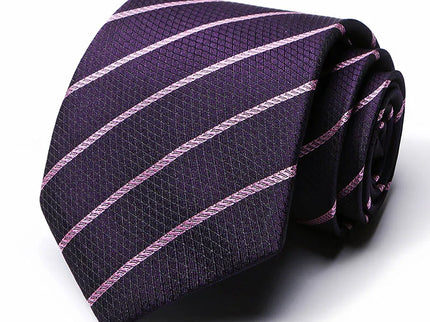 Purple and Pink Striped Silk Tie
