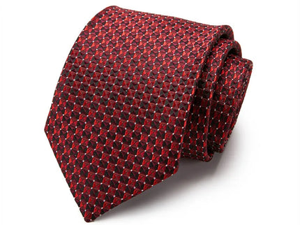 Red Geometric Silk Tie