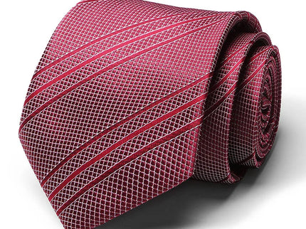 Red Striped Design Silk Tie