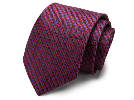 Red and Purple Striped Silk Tie