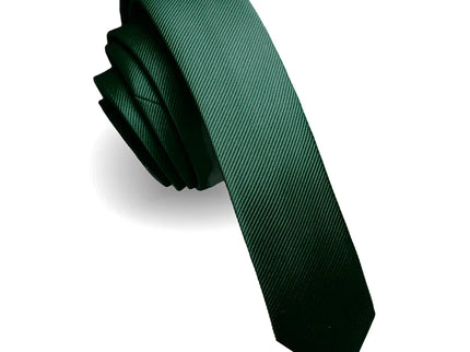 green mens skinny silk tie